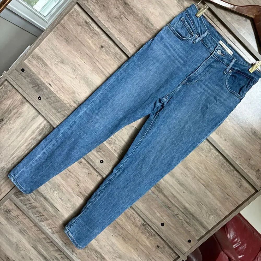 Levi's 721 28 High Rise Skinny Blue Jeans Denim Pants Boho Hippie Mountain Chic - Picture 2 of 11